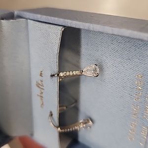 Isabella M. Silver Rhinestone Drop Earrings